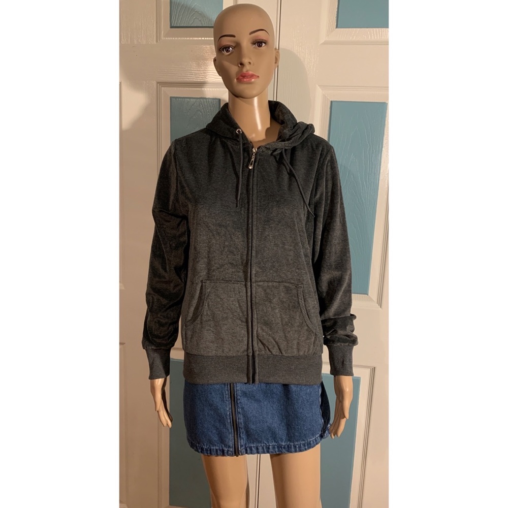 Tracksuit Velour Zip Up Hoodie Jacket.  Size Small